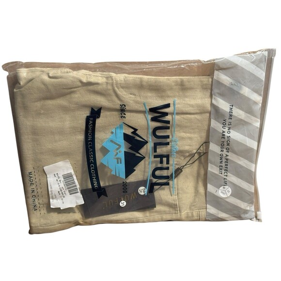 WULFUL Men's Slim Fit Straight Stretch Jeans Denim Pants 38x31 Khaki Skater - Picture 11 of 11